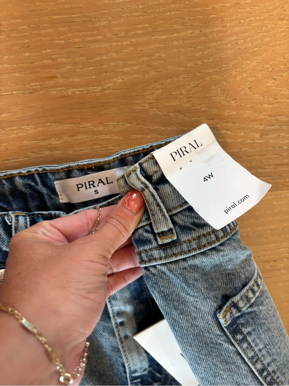 Piral Bicolor Chap Jeans Sz 4 / Small NWT denim black two tone high waist